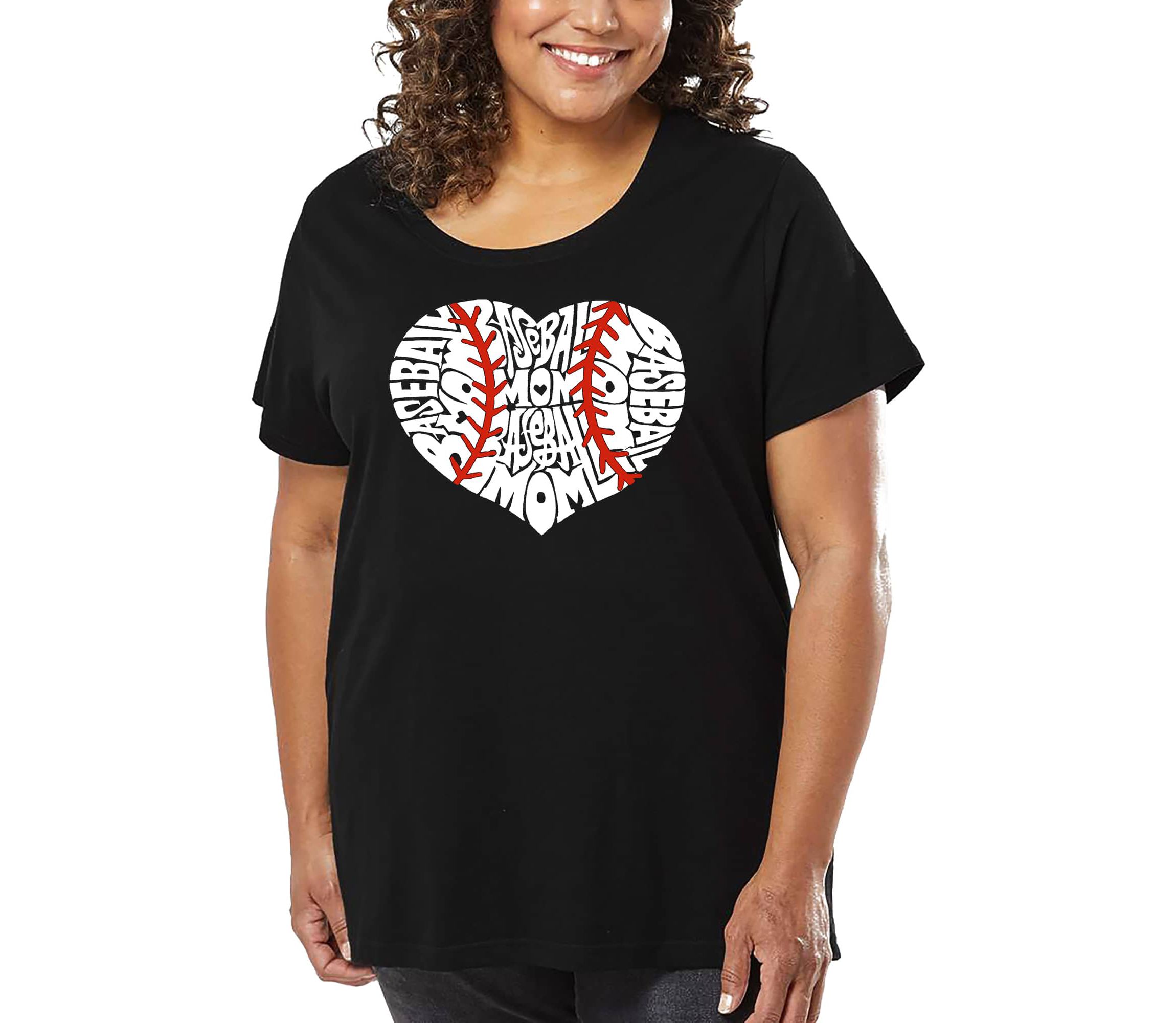Womens Plus Size Word Art T-shirt - Baseball Mom