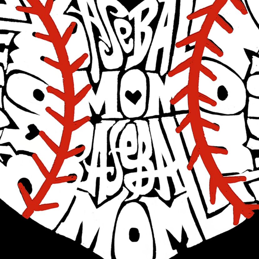 Womens Plus Size Word Art T-shirt - Baseball Mom