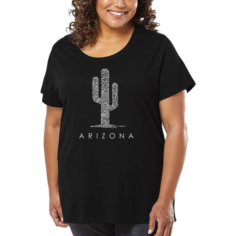 Womens Plus Size Word Art T-shirt - Arizona Cities