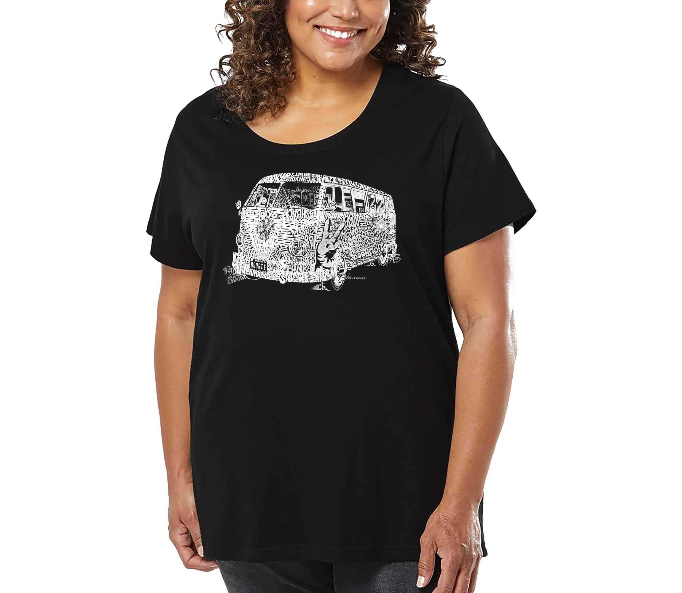 Womens Plus Size Word Art T-shirt - THE 70S