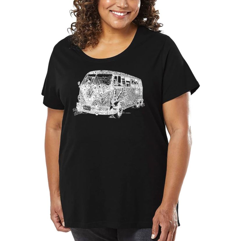Womens Plus Size Word Art T-shirt - THE 70S