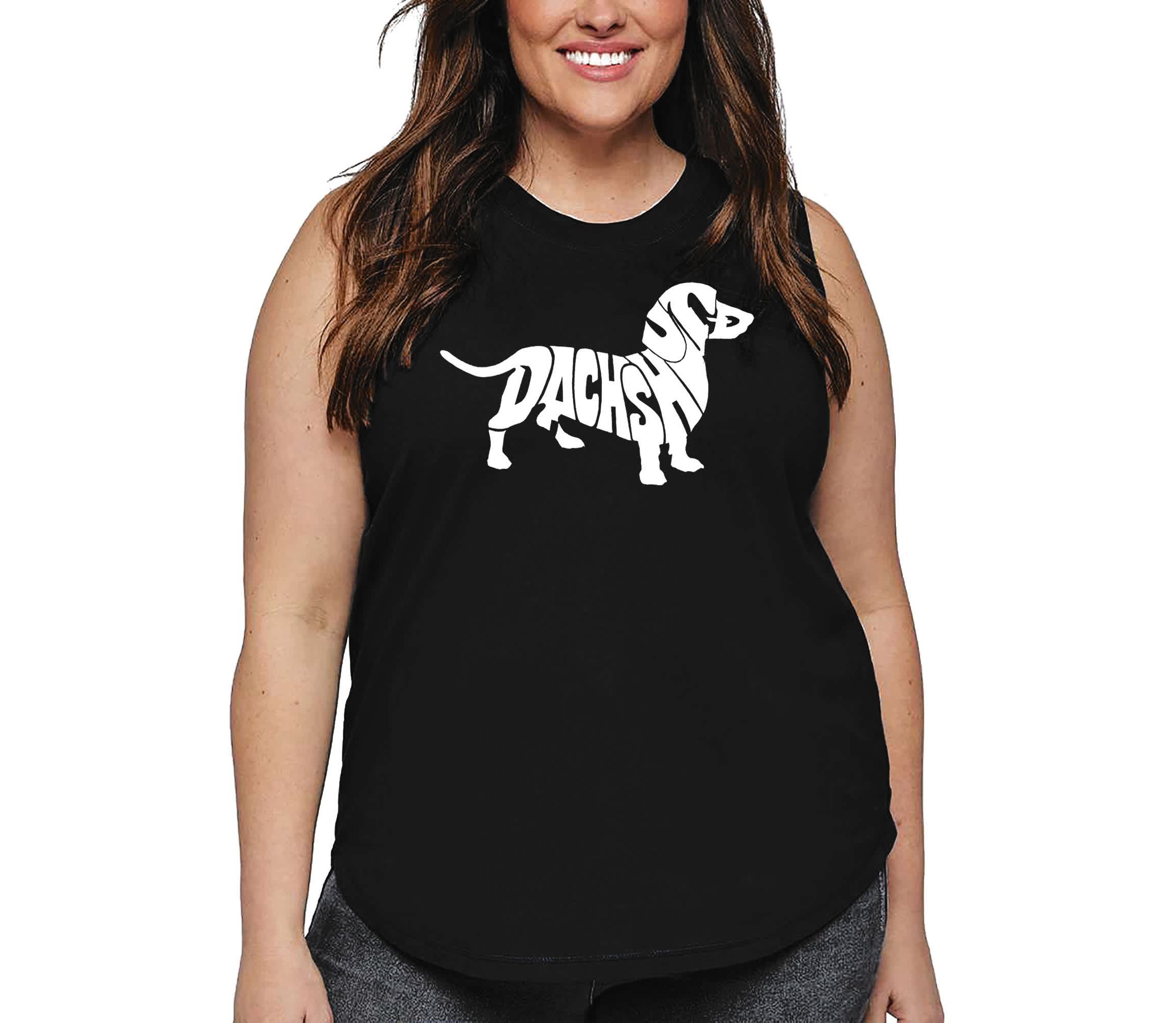 Womens Plus Size Word Art Tank Top - Dachshund
