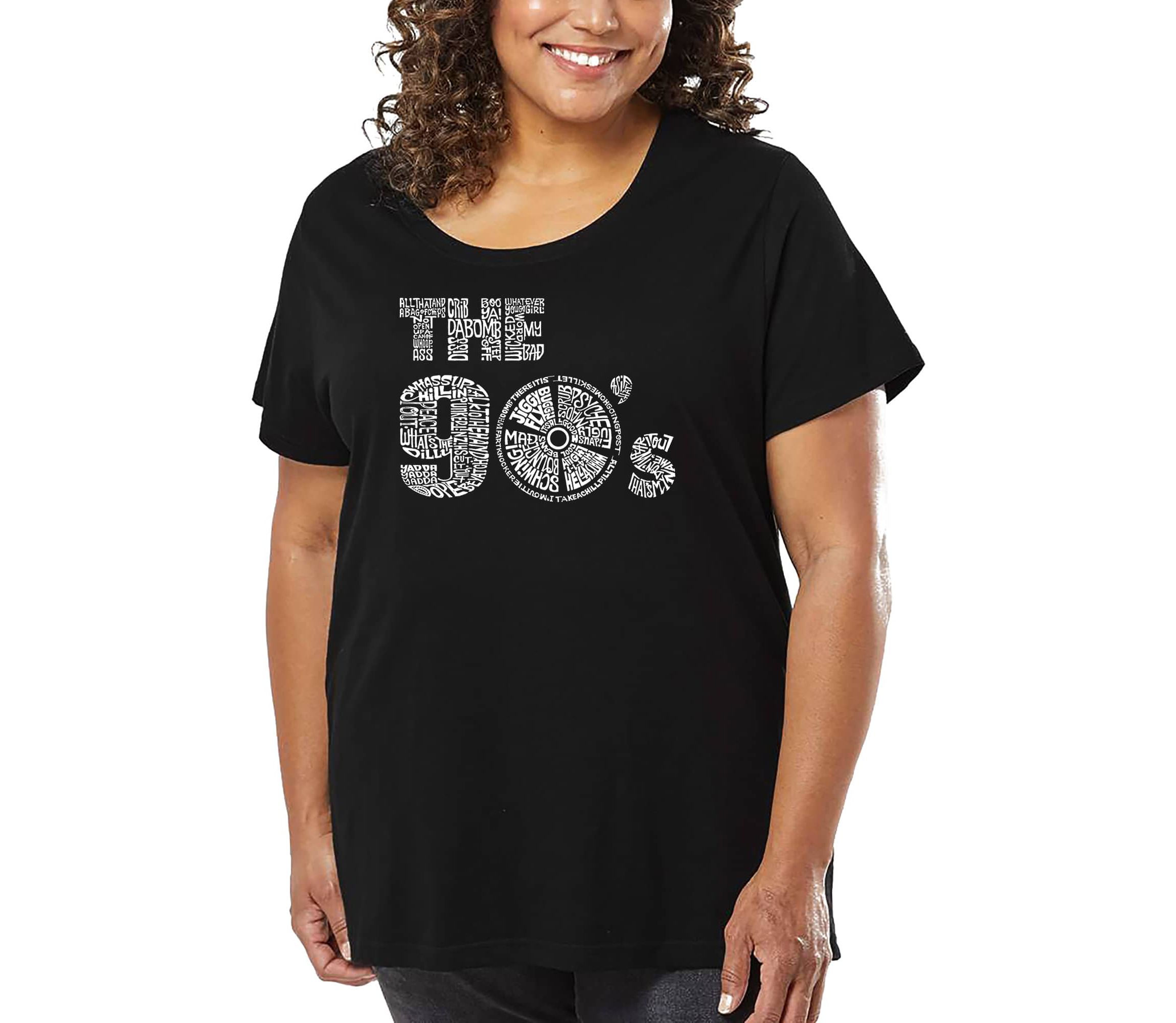 Womens Plus Size Word Art T-shirt - 90S