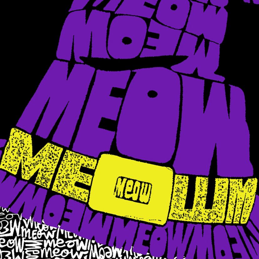 Peeking Witch Cat - Womens Plus Size Word Art T-Shirt
