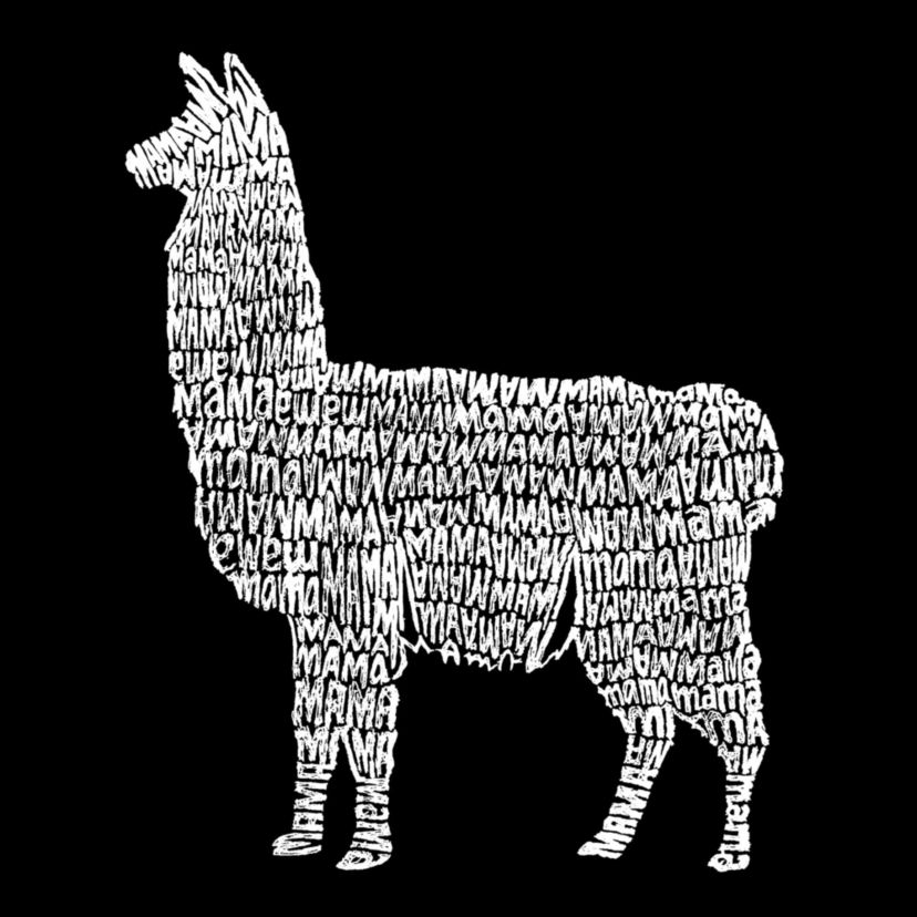 Womens Plus Size Word Art Tank Top - Llama Mama