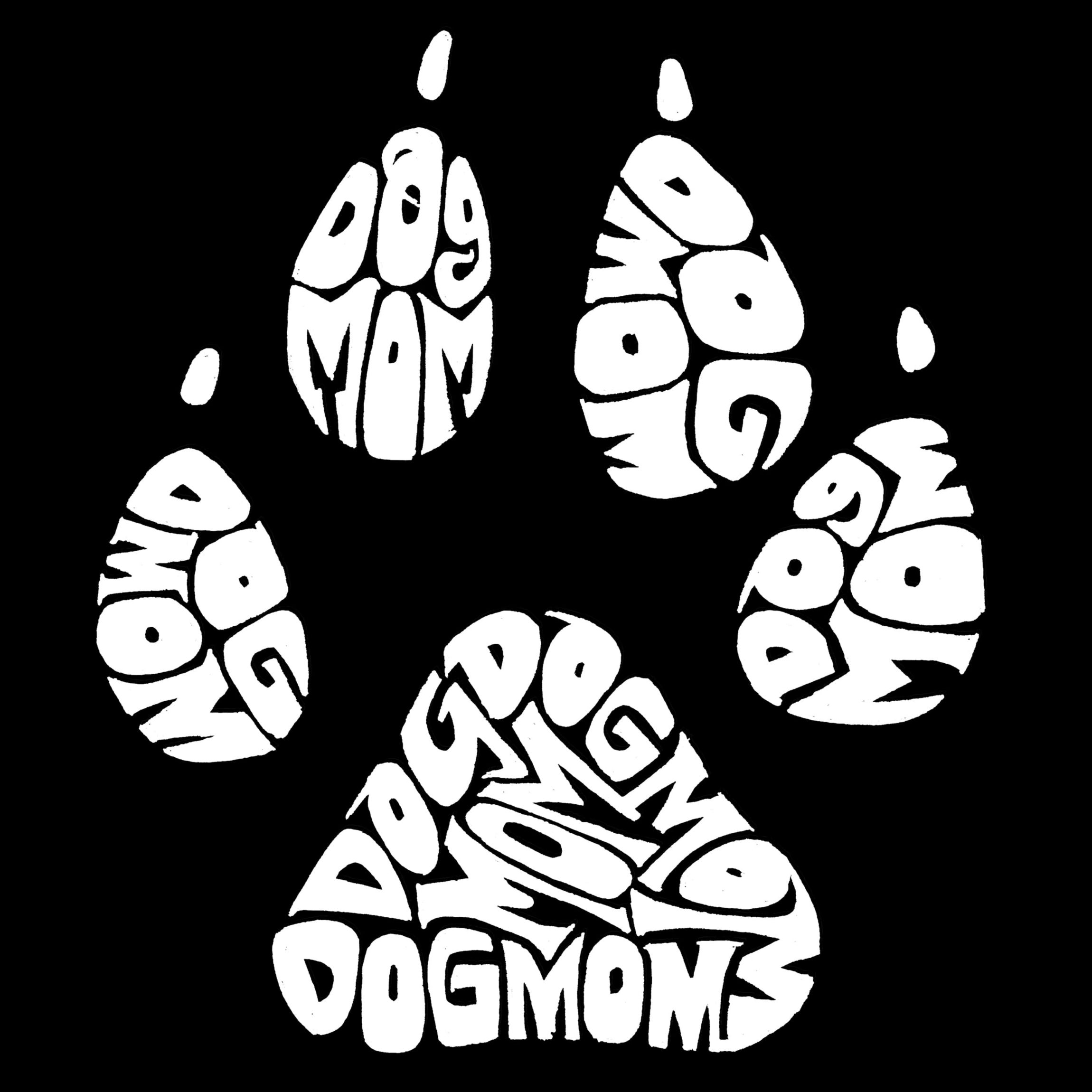 Womens Plus Size Word Art V-Neck - Dog Mom