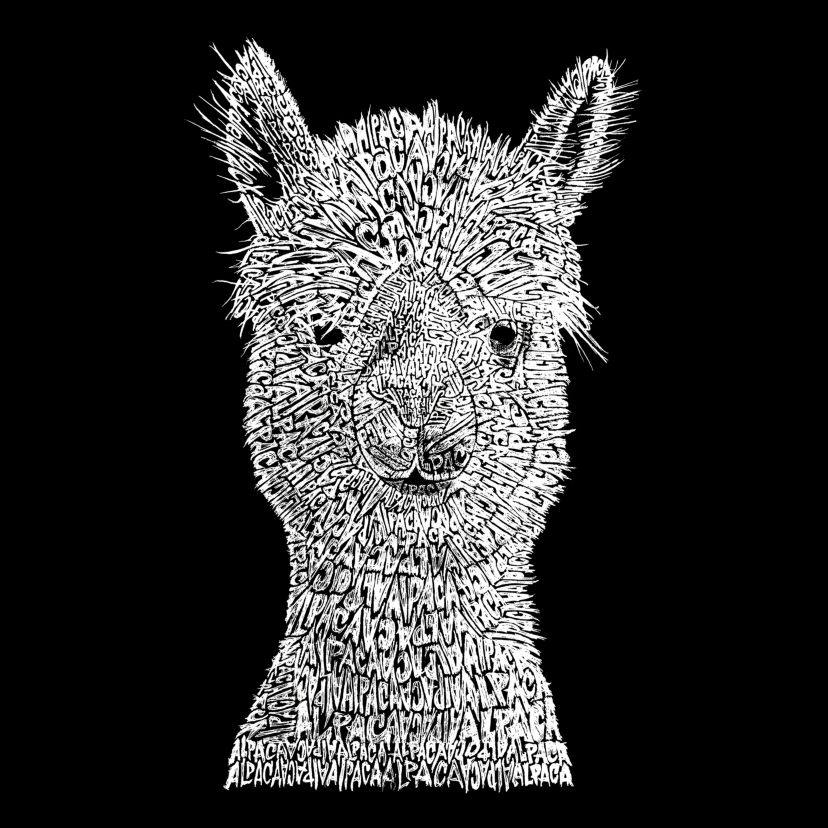 Womens Plus Size Word Art T-shirt - Alpaca