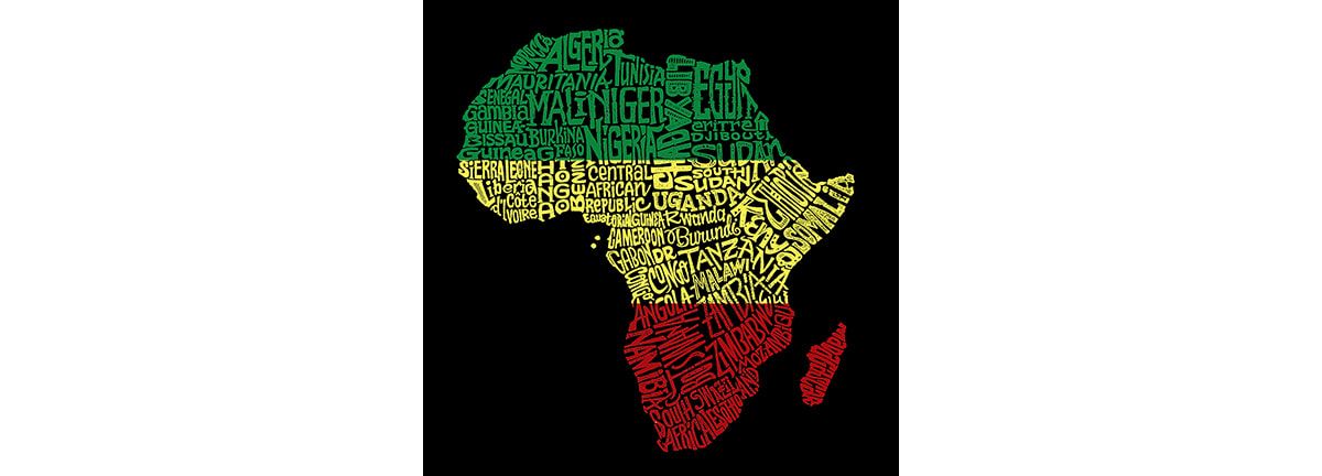 Womens Plus Size Word Art Tank Top - Countries in Africa