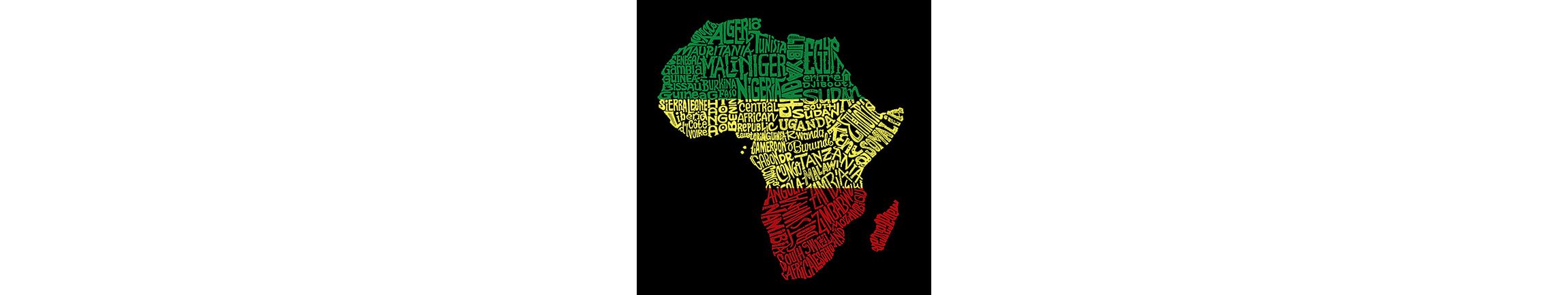 Womens Plus Size Word Art Tank Top - Countries in Africa
