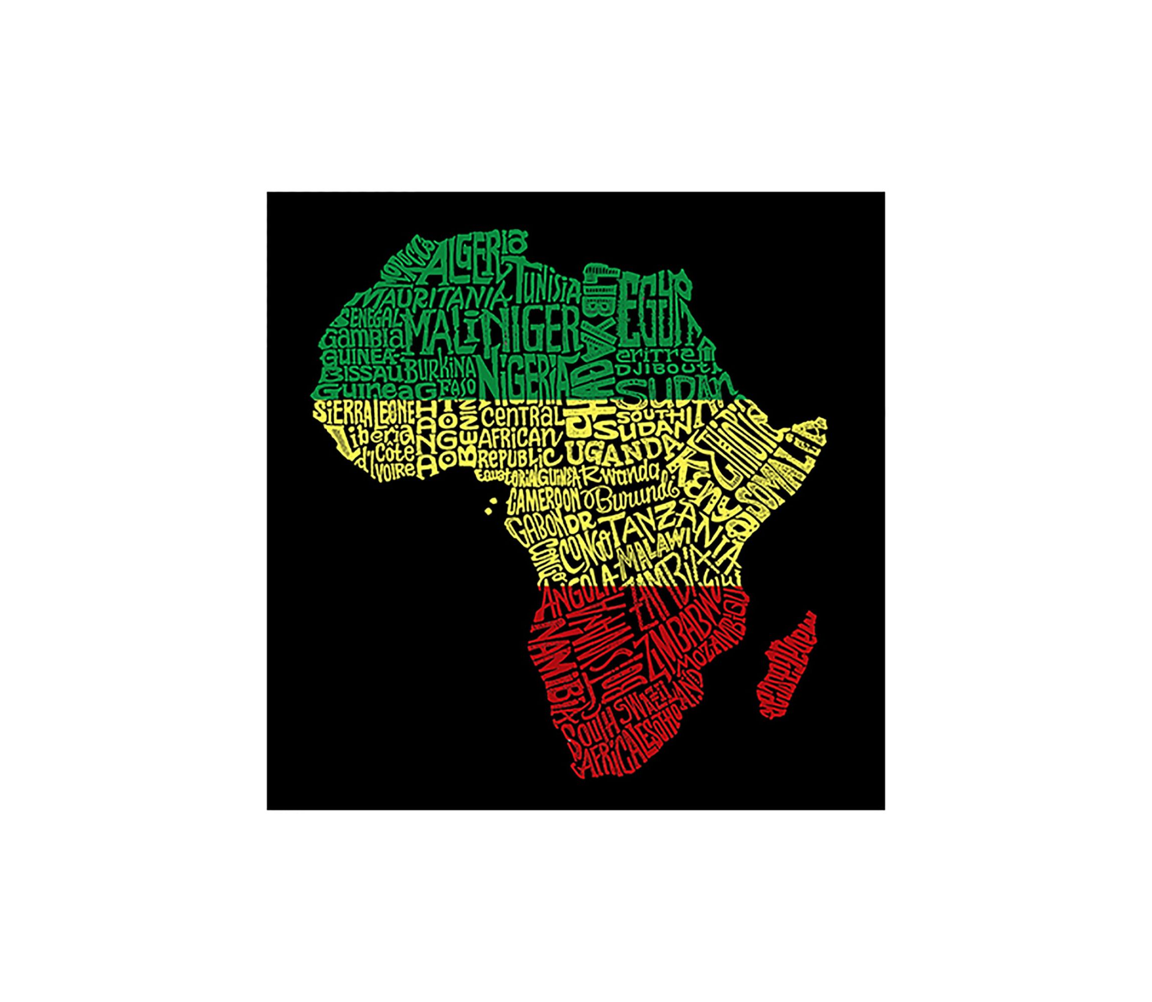 Womens Plus Size Word Art Tank Top - Countries in Africa