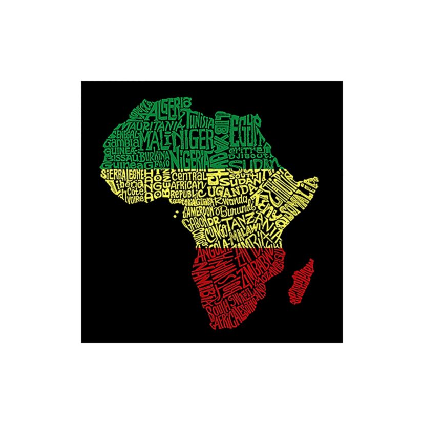 Womens Plus Size Word Art Tank Top - Countries in Africa
