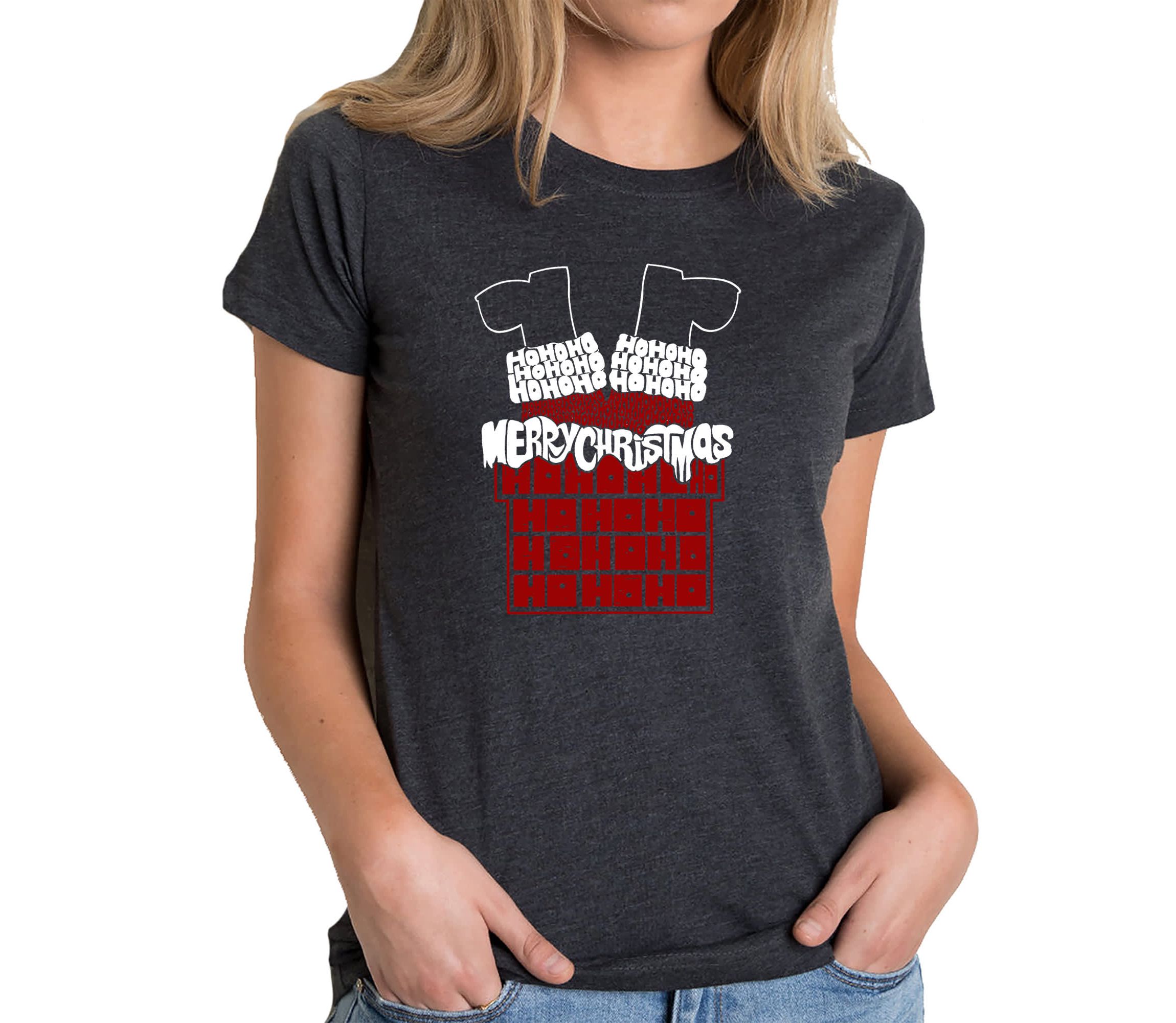 Chimney Santa - Womens Premium Blend Word Art T-Shirt