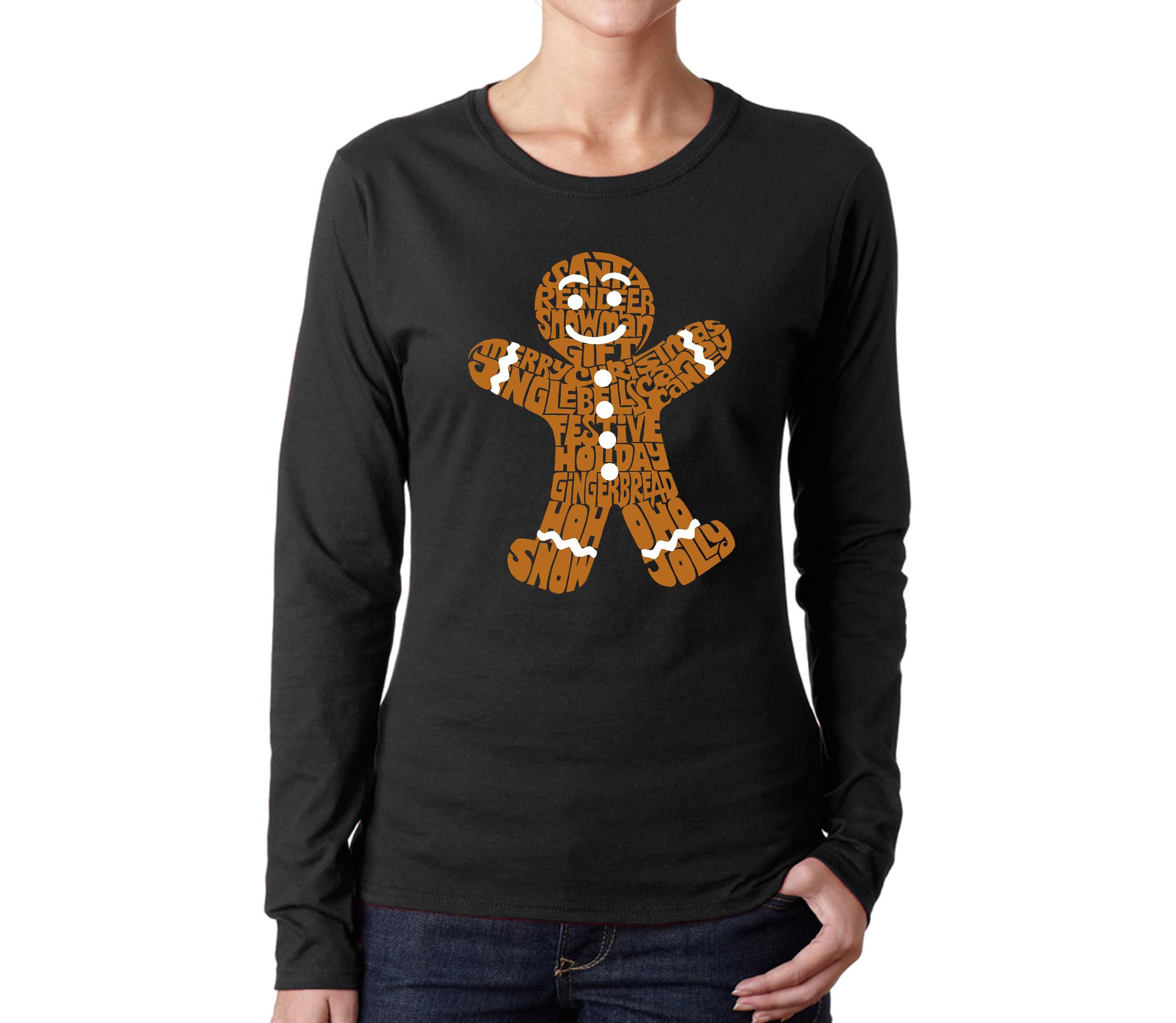 Gingerbread - Womens Word Art Long Sleeve T-Shirt