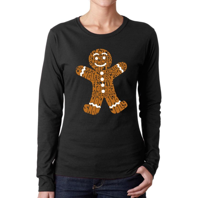 Gingerbread - Womens Word Art Long Sleeve T-Shirt