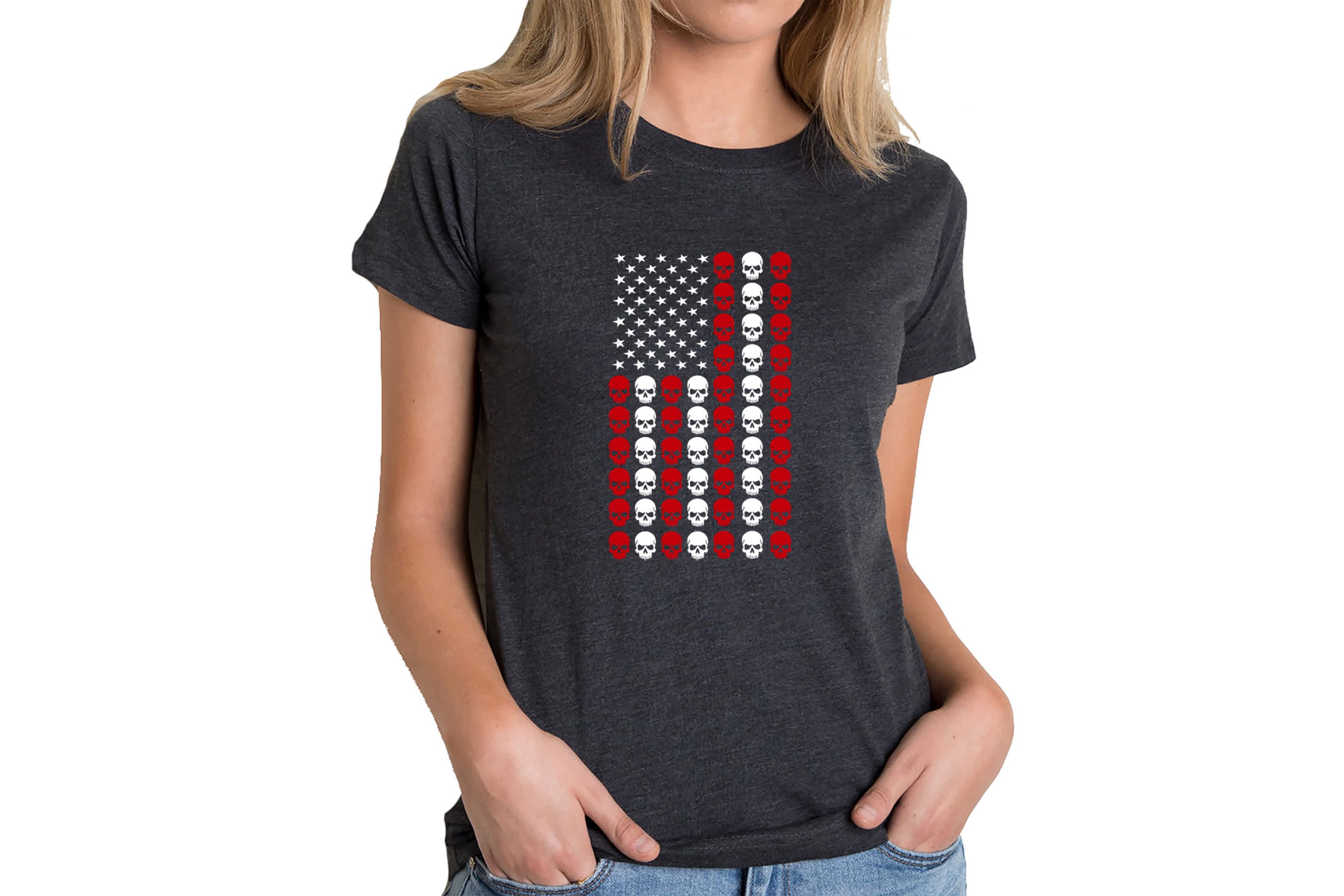 Skull Flag - Womens Premium Blend Word Art T-Shirt