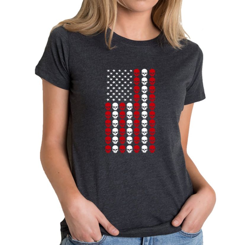 Skull Flag - Womens Premium Blend Word Art T-Shirt