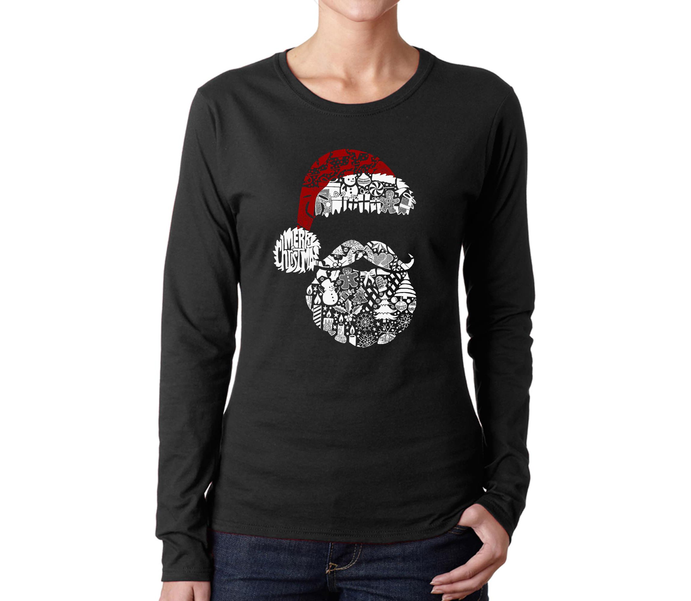 Santa Pics - Womens Word Art Long Sleeve T-Shirt