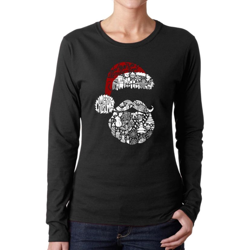 Santa Pics - Womens Word Art Long Sleeve T-Shirt