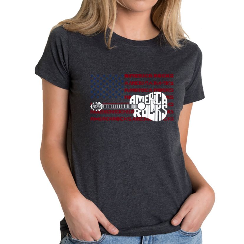 America Rocks - Womens Premium Blend Word Art T-Shirt
