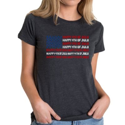LA Pop Art Happy 4th of July - Women's Premium Blend Word Art T-Shirt