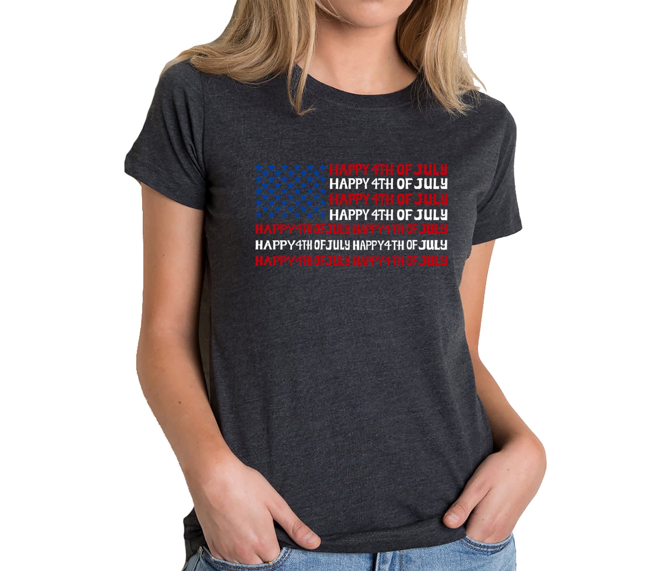 Happy 4th of July - Womens Premium Blend Word Art T-Shirt