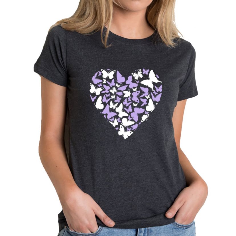 Butterfly Heart - Womens Premium Blend Word Art T-Shirt