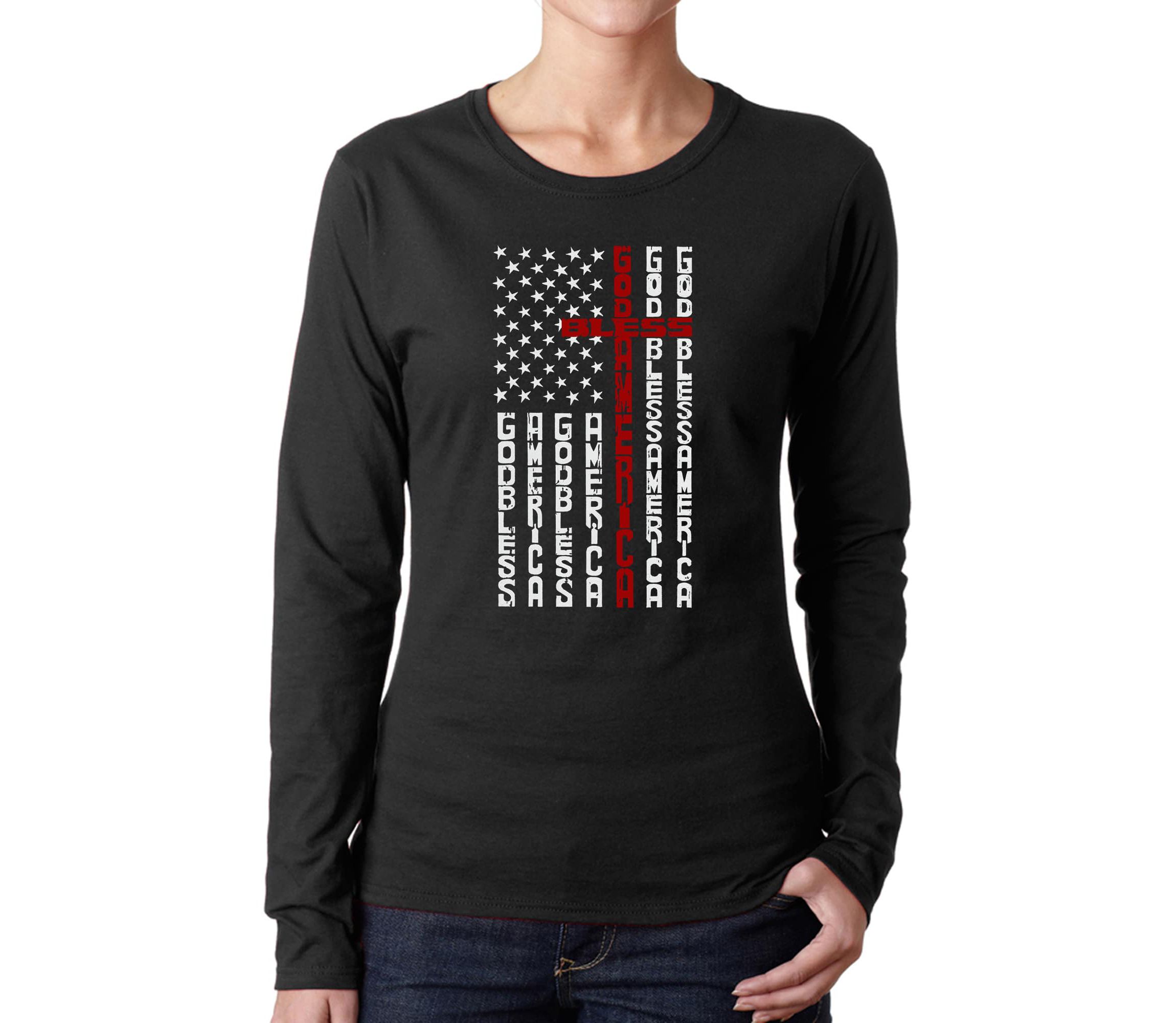 Cross Flag - Womens Word Art Long Sleeve T-Shirt