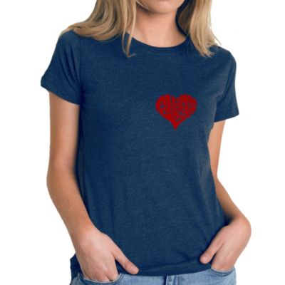 LA Pop Art All You Need is Love - Women's Premium Blend Word Art T-Shirt, Navy Blue, XXL