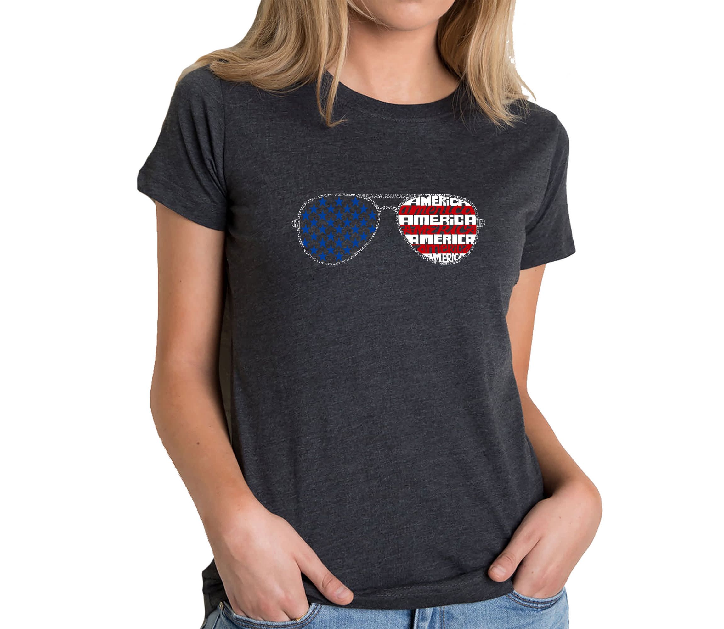 Americana Sunglasses - Womens Premium Blend Word Art T-Shirt