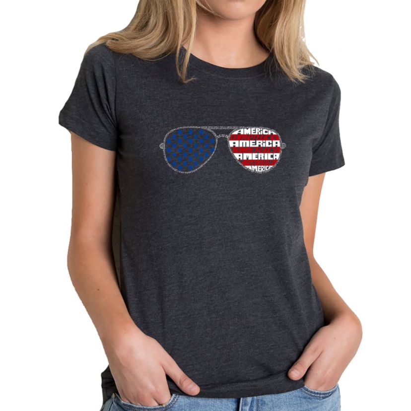 Americana Sunglasses - Womens Premium Blend Word Art T-Shirt