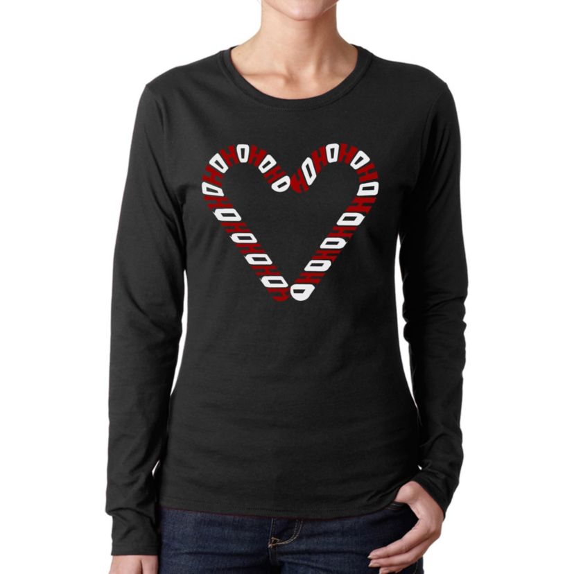 Candy Canes - Womens Word Art Long Sleeve T-Shirt