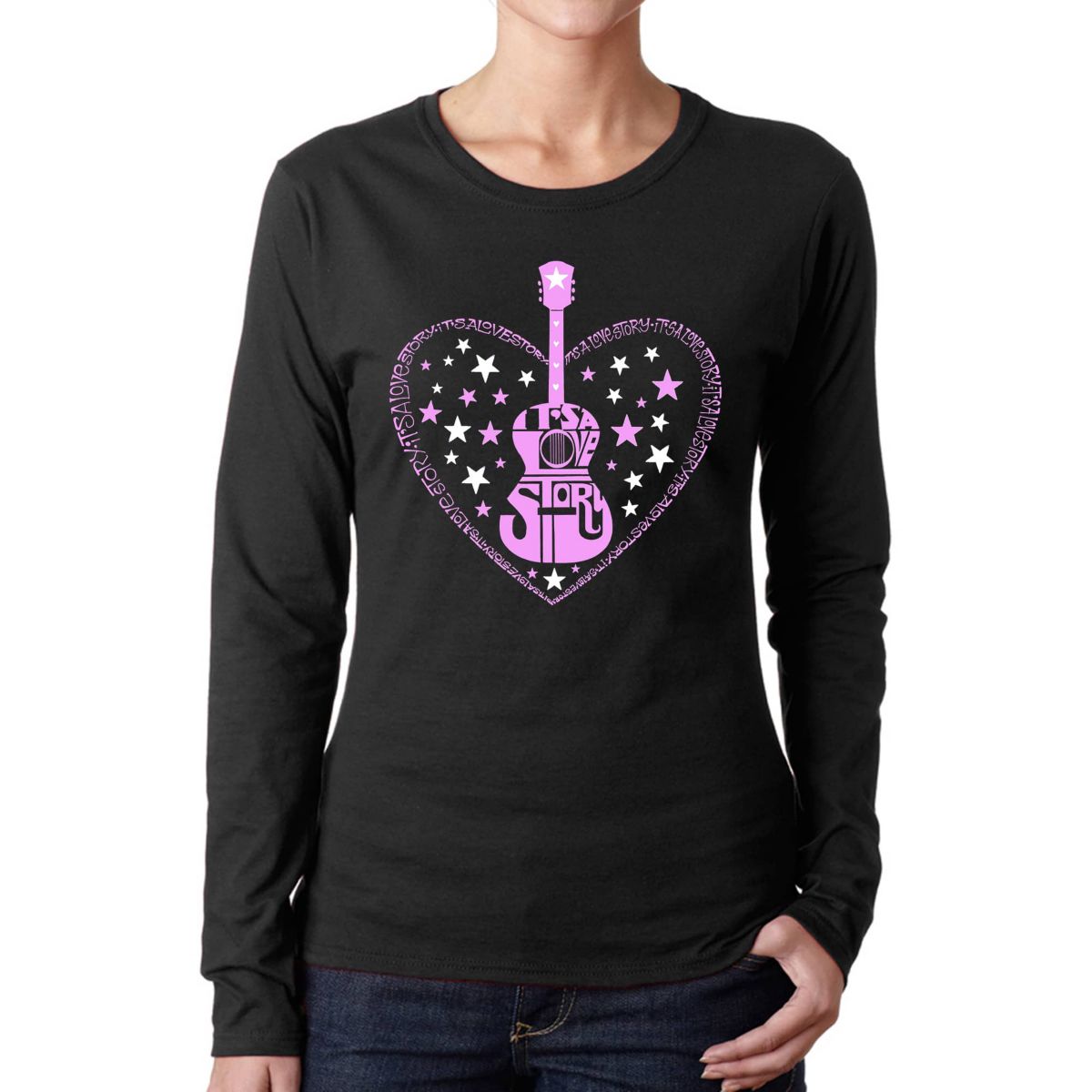 Its A Love Story - Womens Word Art Long Sleeve T-Shirt