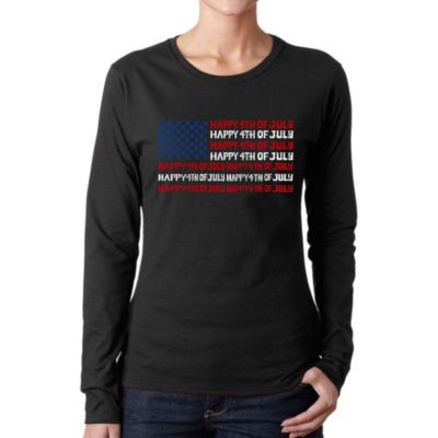 LA Pop Art Happy 4th of July - Women's Word Art Long Sleeve T-Shirt