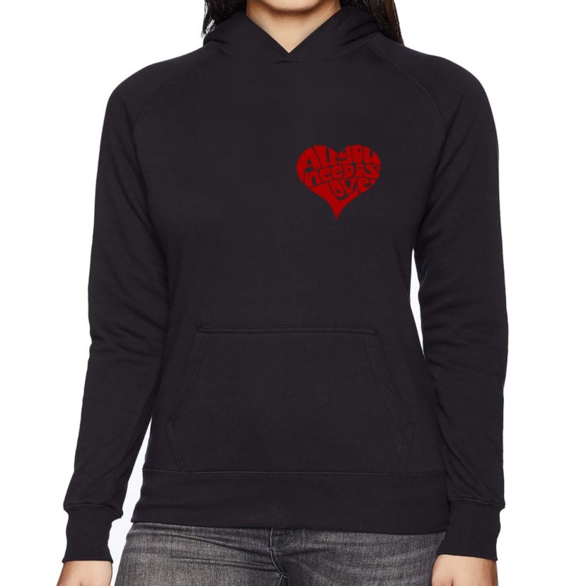 All You Need is Love - Womens Word Art Hooded Sweatshirt
