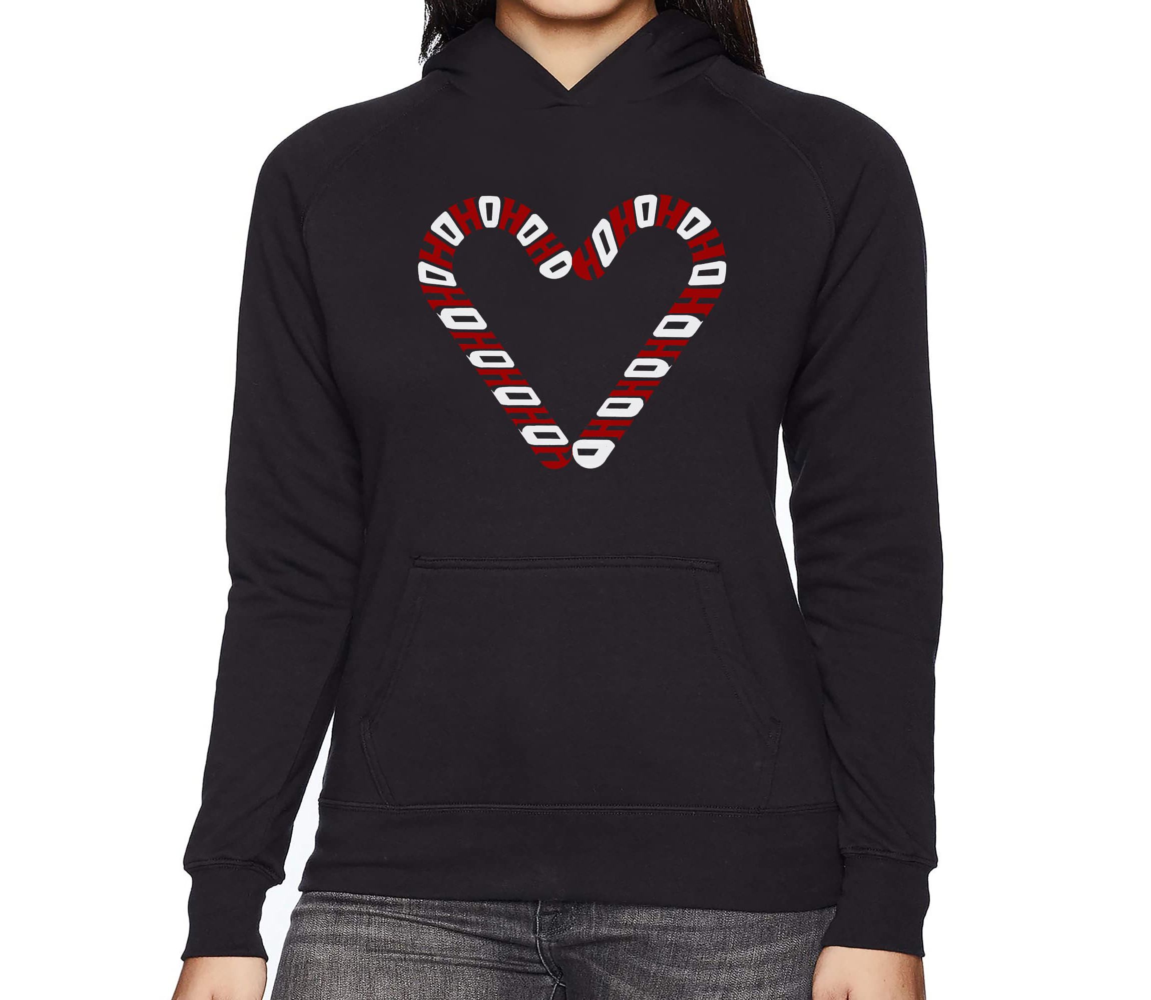 Candy Canes - Womens Word Art Hooded Sweatshirt