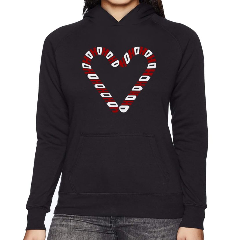 Candy Canes - Womens Word Art Hooded Sweatshirt