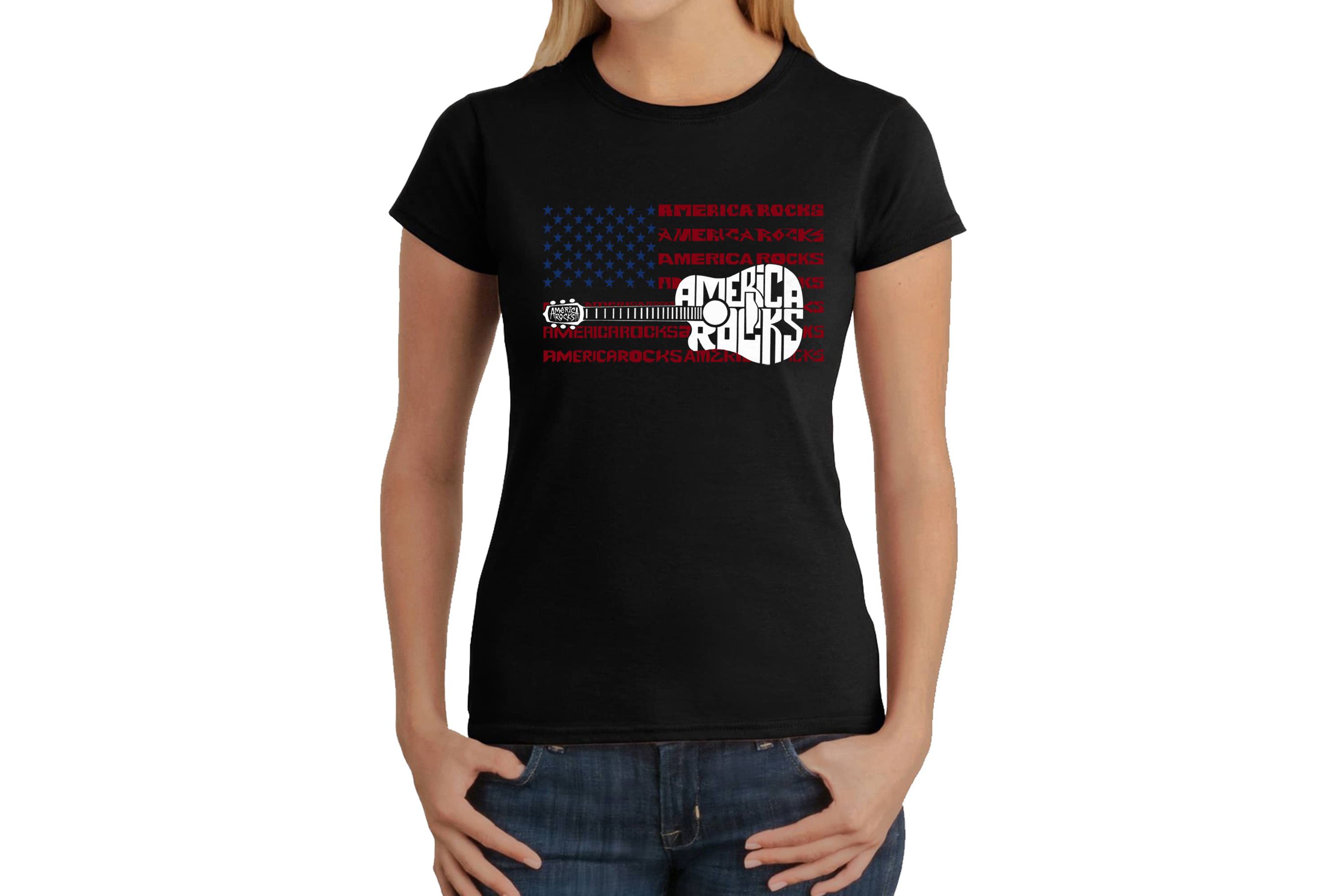 America Rocks - Womens Word Art T-Shirt