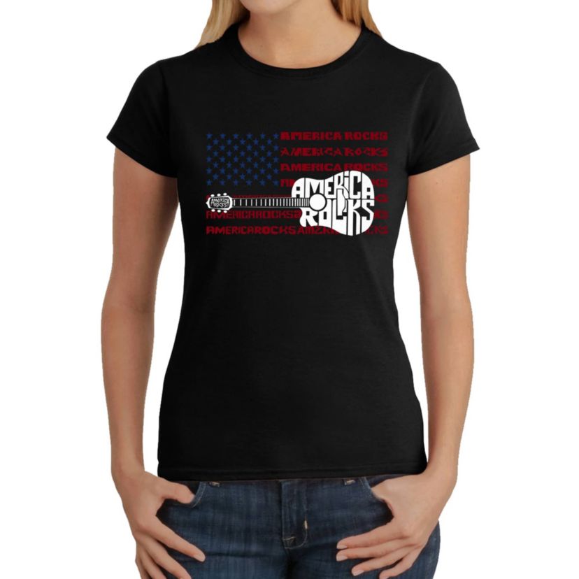 America Rocks - Womens Word Art T-Shirt