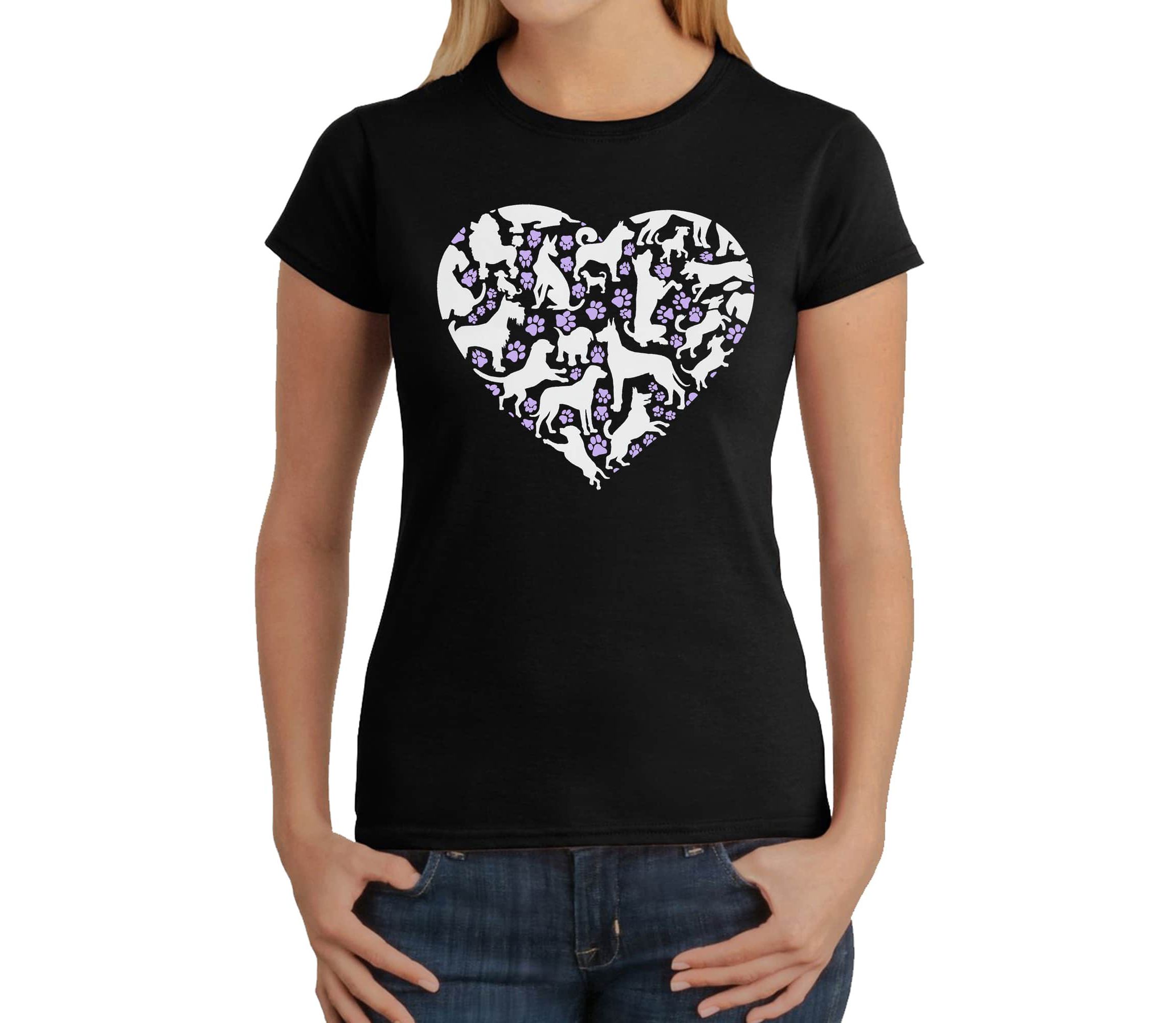 Dog Heart - Womens Word Art T-Shirt