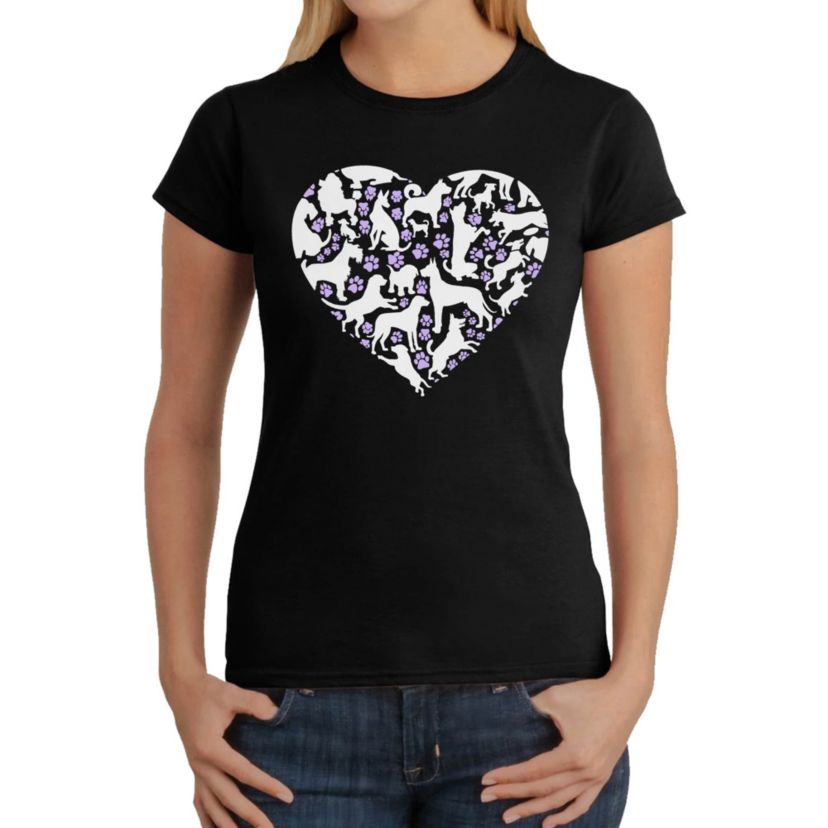 Dog Heart - Womens Word Art T-Shirt