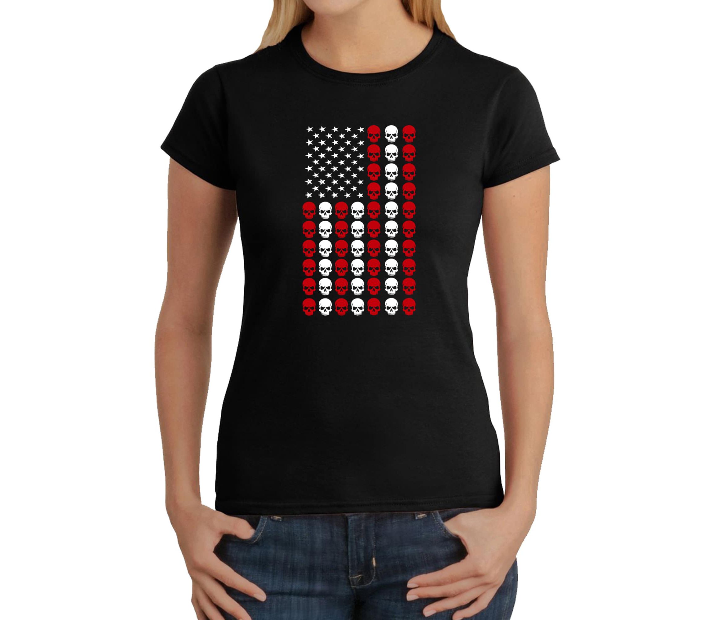 Skull Flag - Womens Word Art T-Shirt