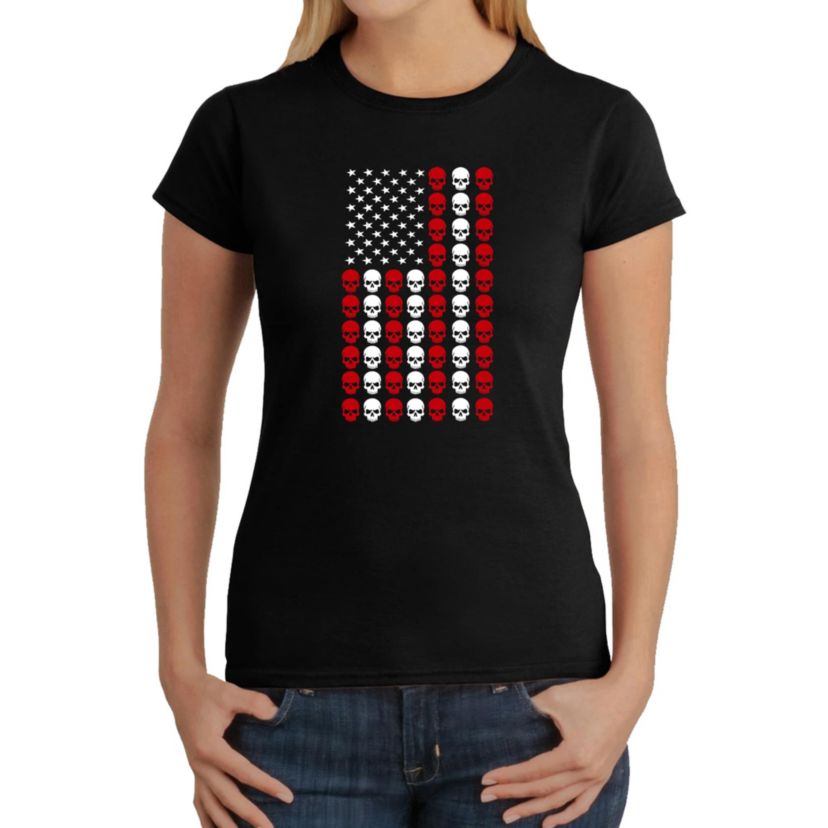 Skull Flag - Womens Word Art T-Shirt