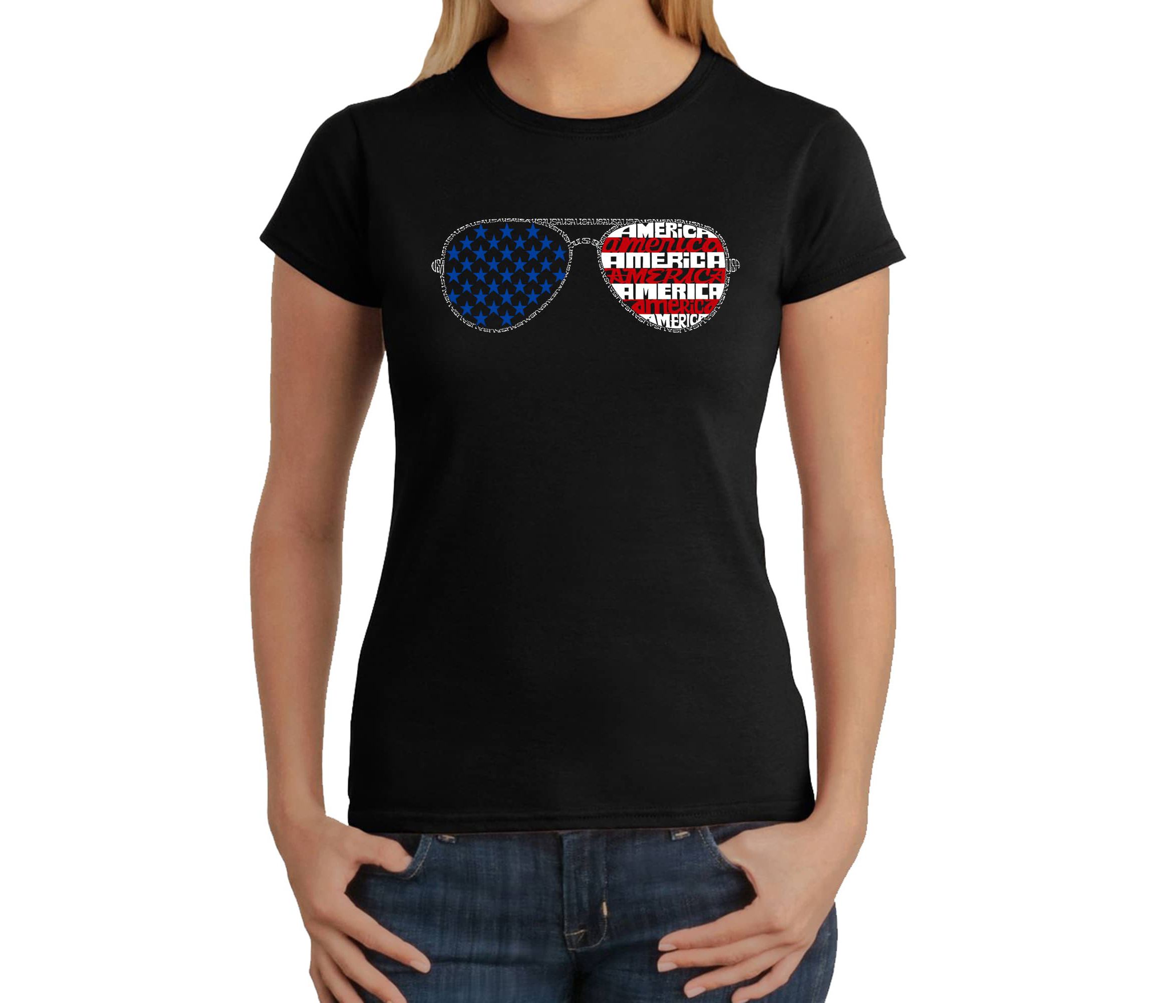 Americana Sunglasses - Womens Word Art T-Shirt