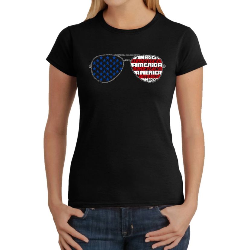 Americana Sunglasses - Womens Word Art T-Shirt