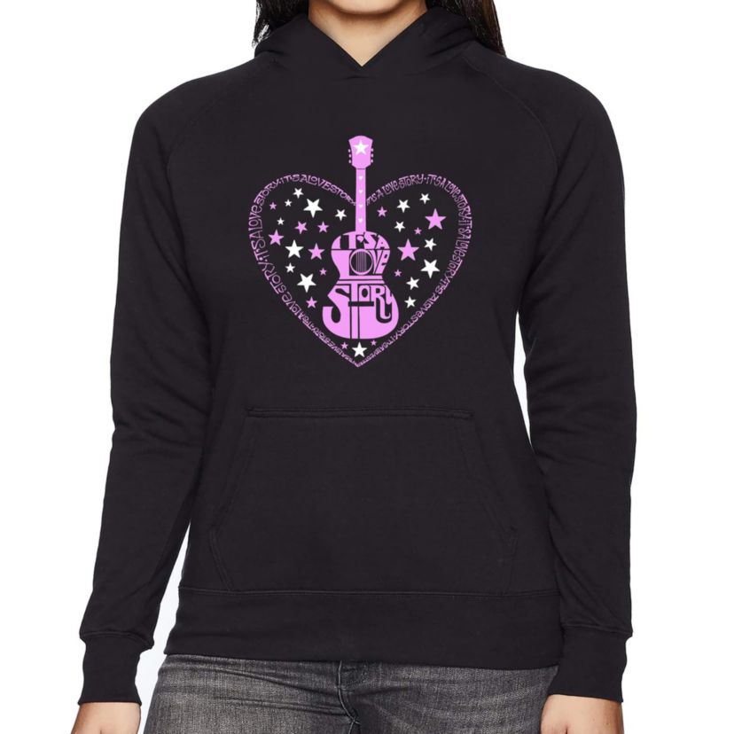 Its A Love Story - Womens Word Art Hooded Sweatshirt