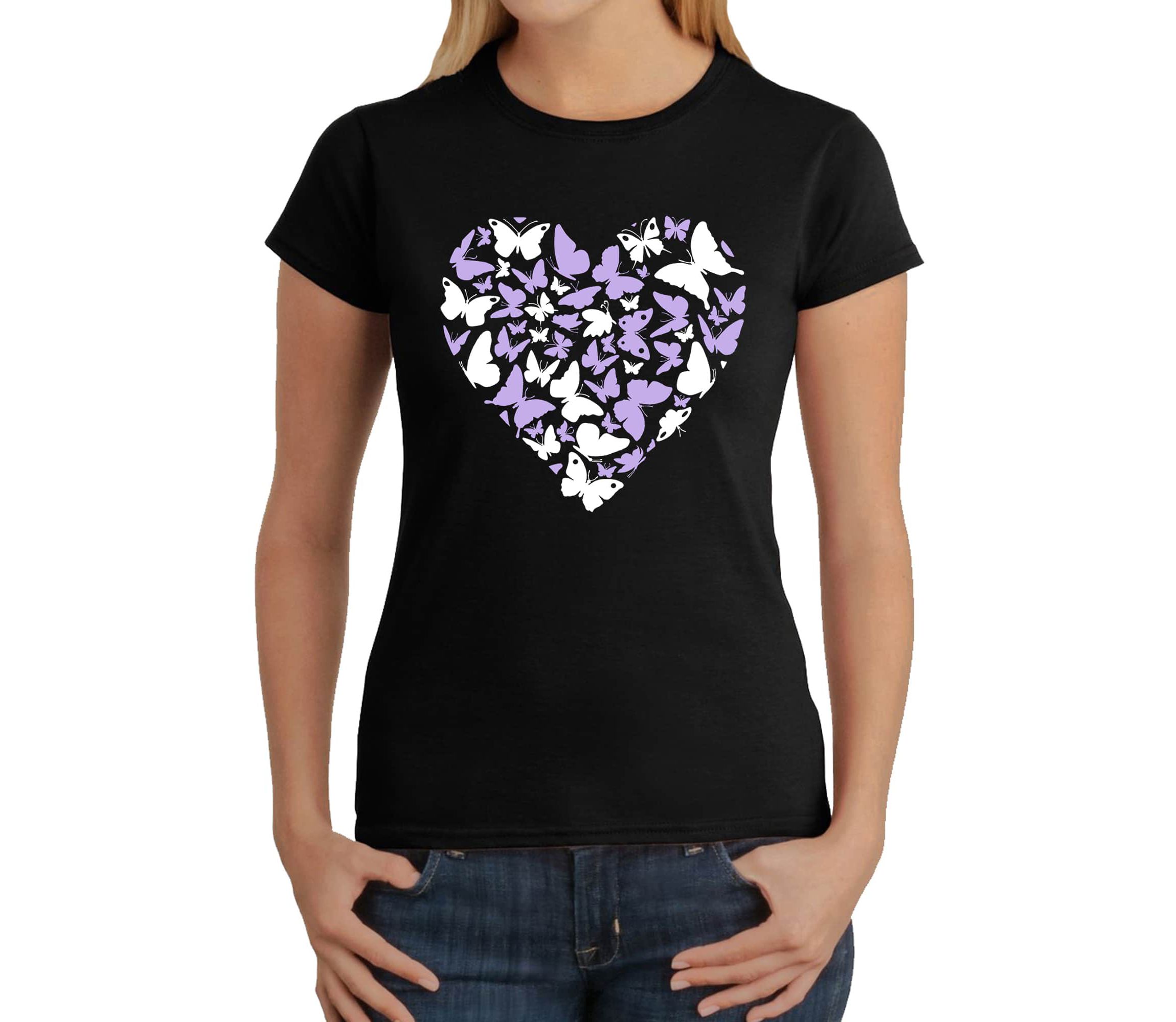 Butterfly Heart - Womens Word Art T-Shirt
