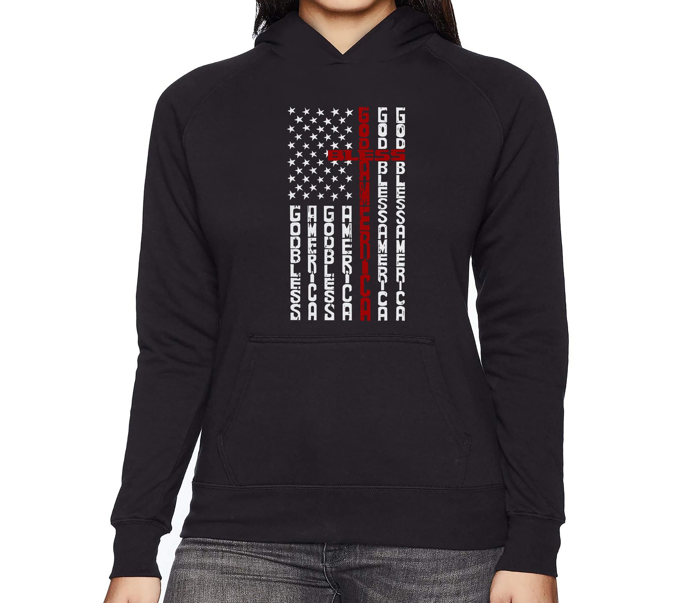 Cross Flag - Womens Word Art Hooded Sweatshirt