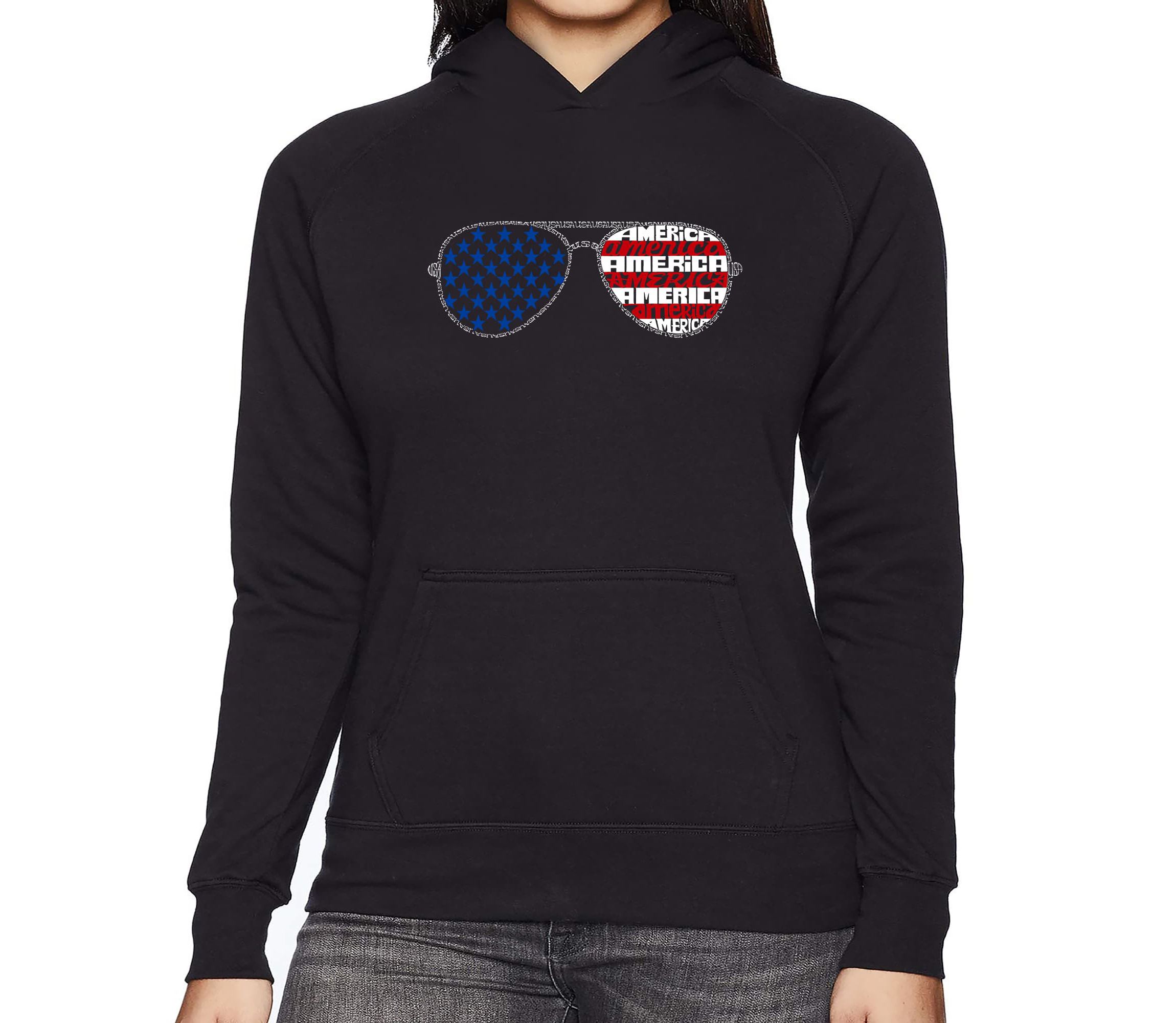 Americana Sunglasses - Womens Word Art Hooded Sweatshirt