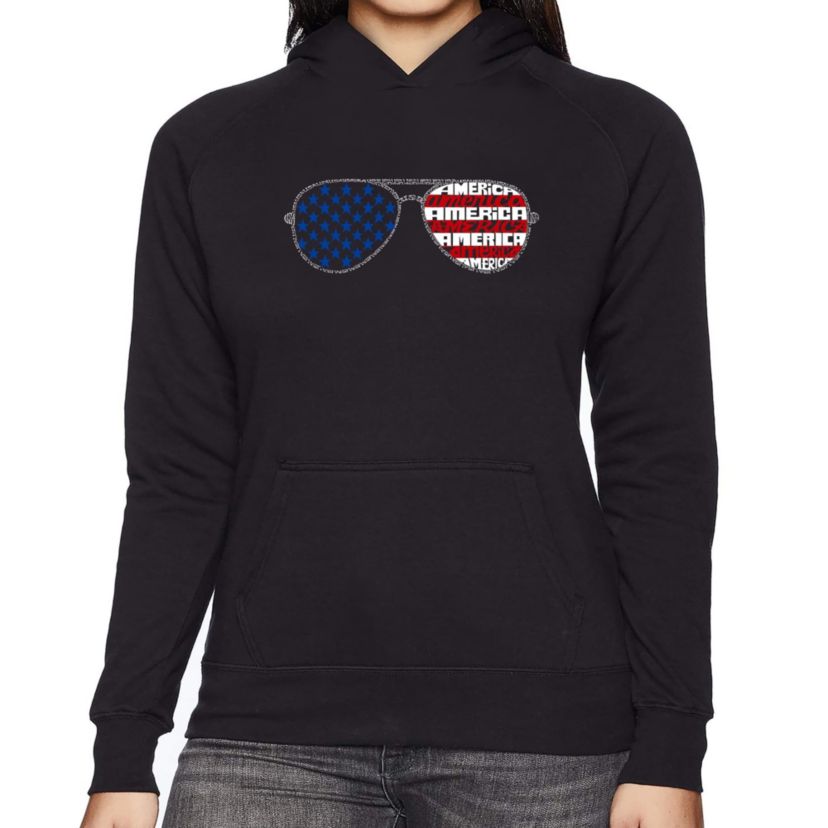 Americana Sunglasses - Womens Word Art Hooded Sweatshirt