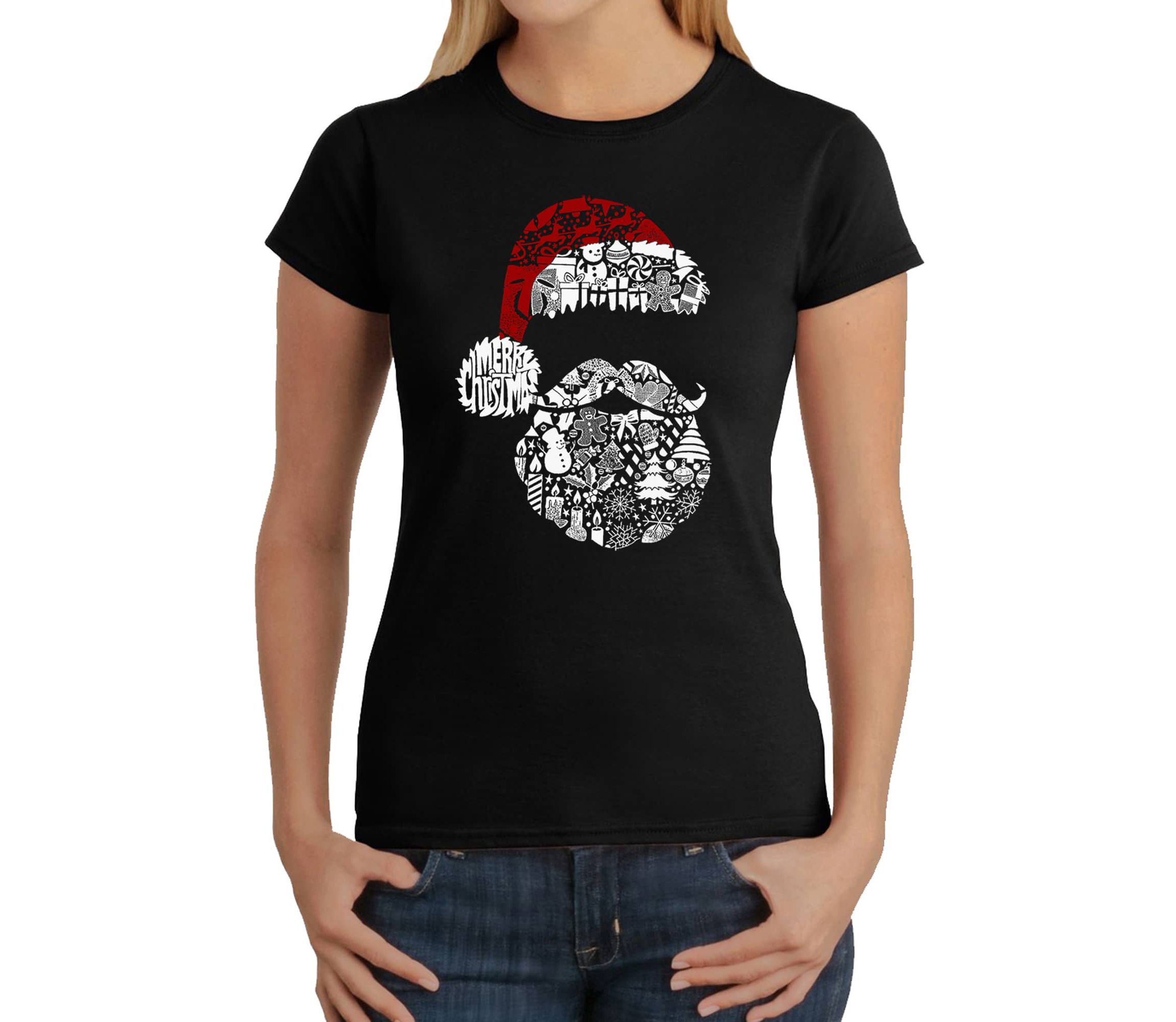 Santa Pics - Womens Word Art T-Shirt